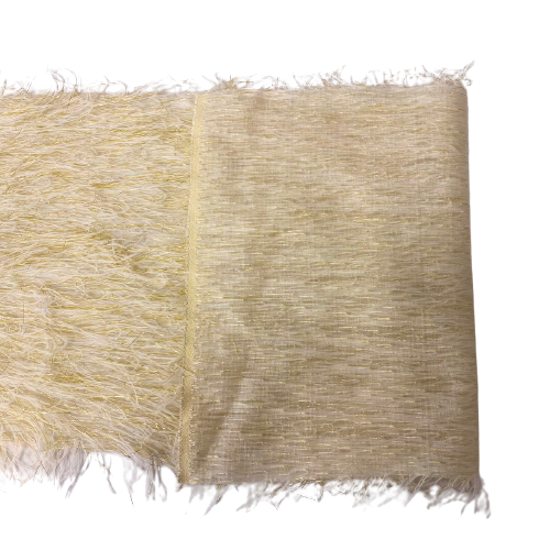Metallic Faux Fur Tinsel Ostrich Feather Fabric - Prismatic Fiber Arts