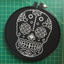 Sugar Skull White and Black Counted Cross Stitch DIY KIT - Prismatic Fiber Arts
