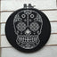 Sugar Skull White and Black Counted Cross Stitch DIY KIT - Prismatic Fiber Arts