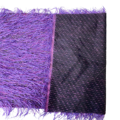 Metallic Faux Fur Tinsel Ostrich Feather Fabric - Prismatic Fiber Arts