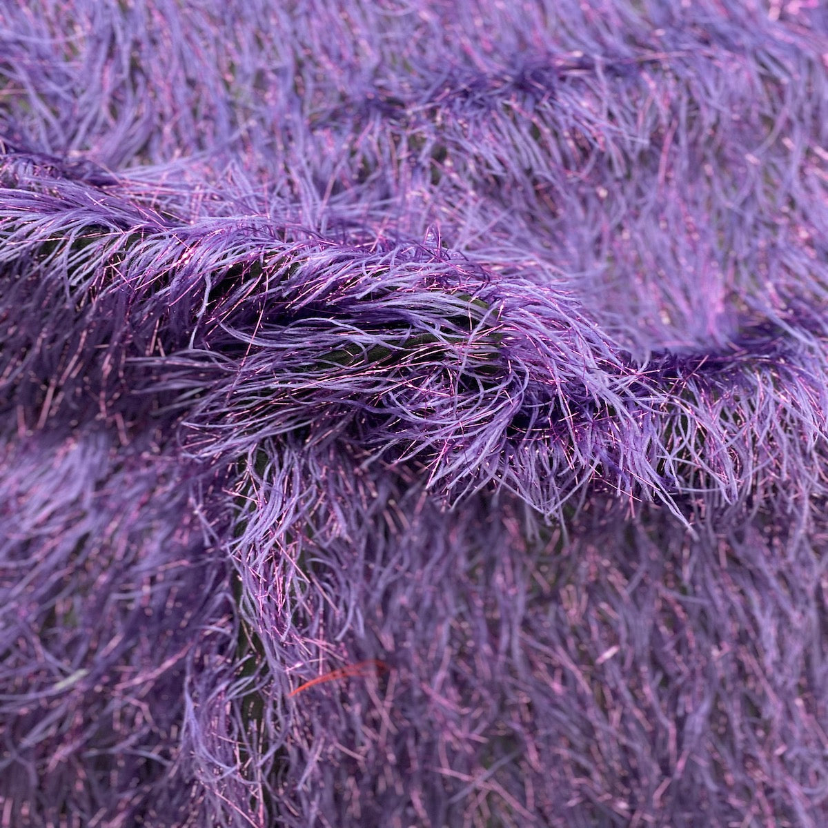 Metallic Faux Fur Tinsel Ostrich Feather Fabric - Prismatic Fiber Arts
