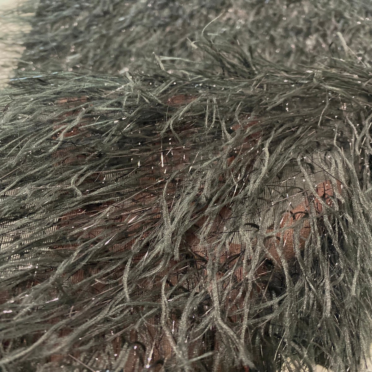 Metallic Faux Fur Tinsel Ostrich Feather Fabric - Prismatic Fiber Arts