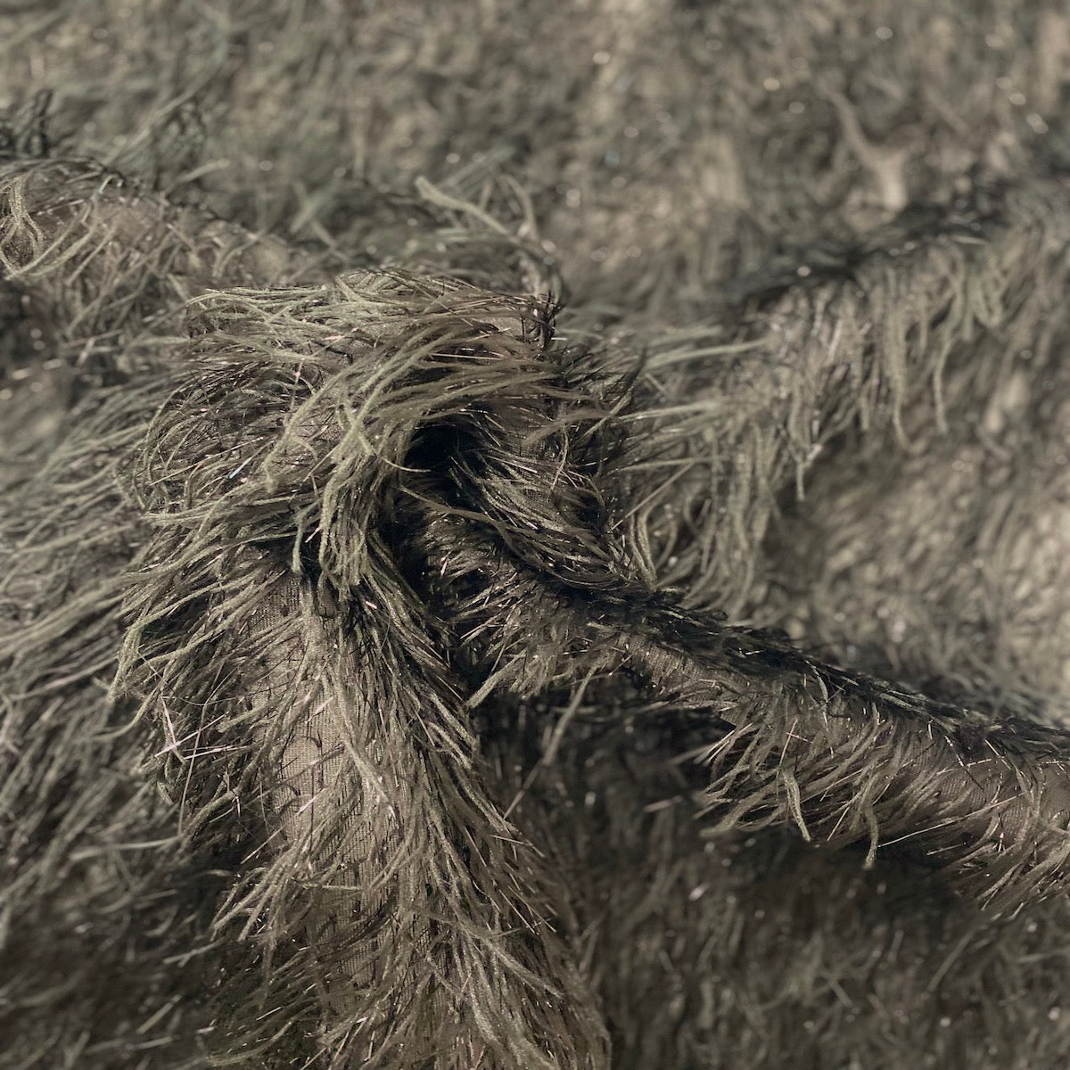 Metallic Faux Fur Tinsel Ostrich Feather Fabric - Prismatic Fiber Arts