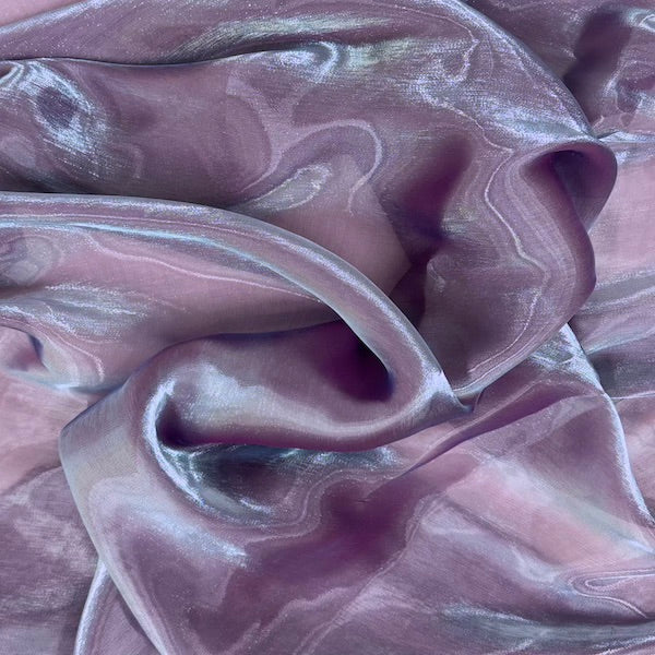 Crystalized Reflective Liquid Faux Silk Chiffon Fabric - Prismatic Fiber Arts