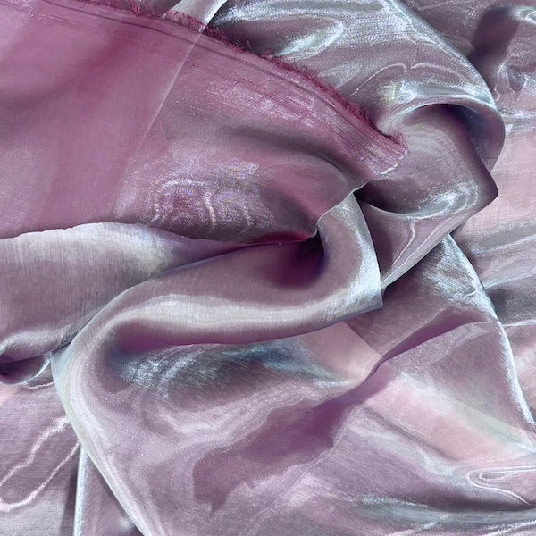 Crystalized Reflective Liquid Faux Silk Chiffon Fabric - Prismatic Fiber Arts