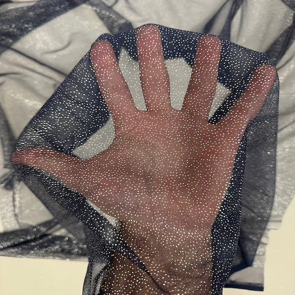 Metallic Foil Dotted Mesh Fabric - Prismatic Fiber Arts