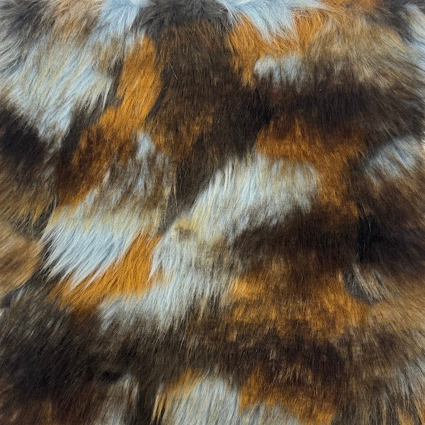 Multicolor Patchwork Faux Fur Fabric - Prismatic Fiber Arts
