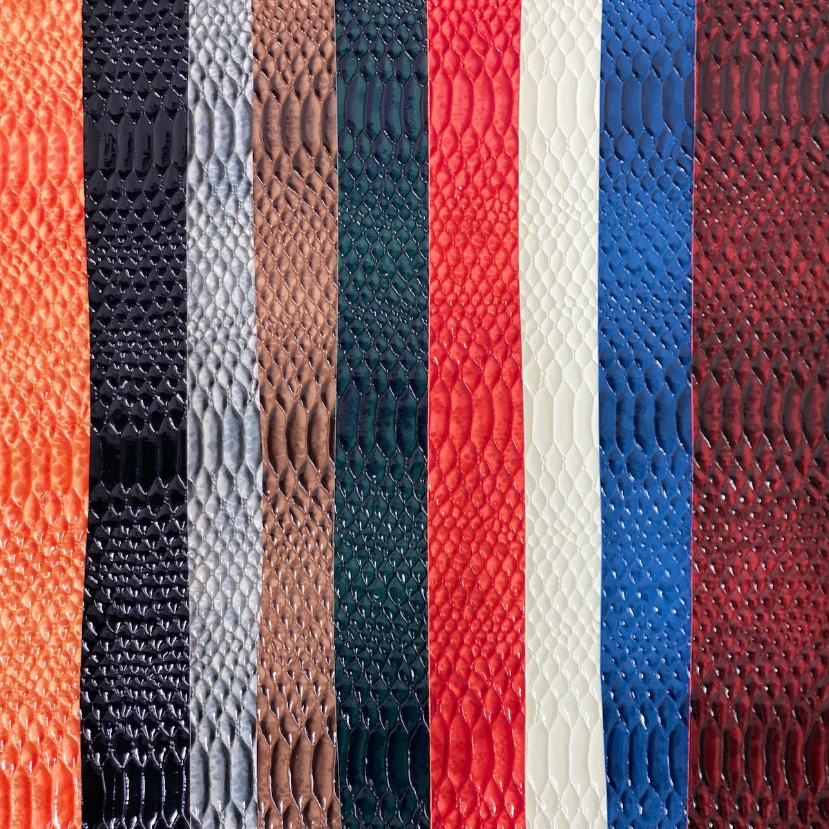 Culebra Patent 3D Embossed Snake Skin Vinyl Fabric - Prismatic Fiber Arts