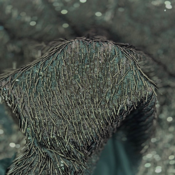 French Fringe Stretch Sequins Fabric - Prismatic Fiber Arts
