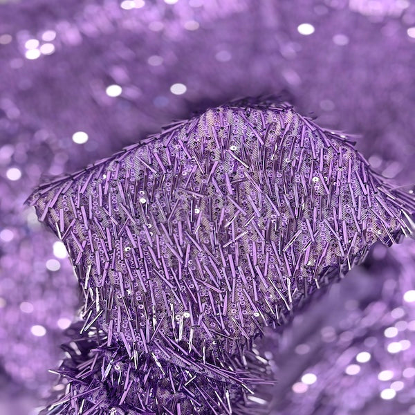 French Fringe Stretch Sequins Fabric - Prismatic Fiber Arts