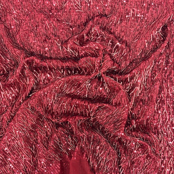 French Fringe Stretch Sequins Fabric - Prismatic Fiber Arts