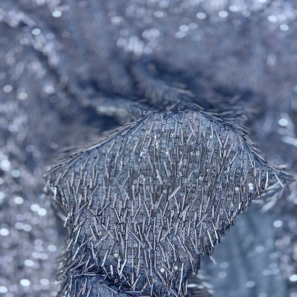 French Fringe Stretch Sequins Fabric - Prismatic Fiber Arts
