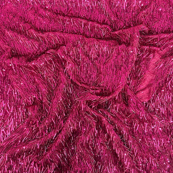 French Fringe Stretch Sequins Fabric - Prismatic Fiber Arts