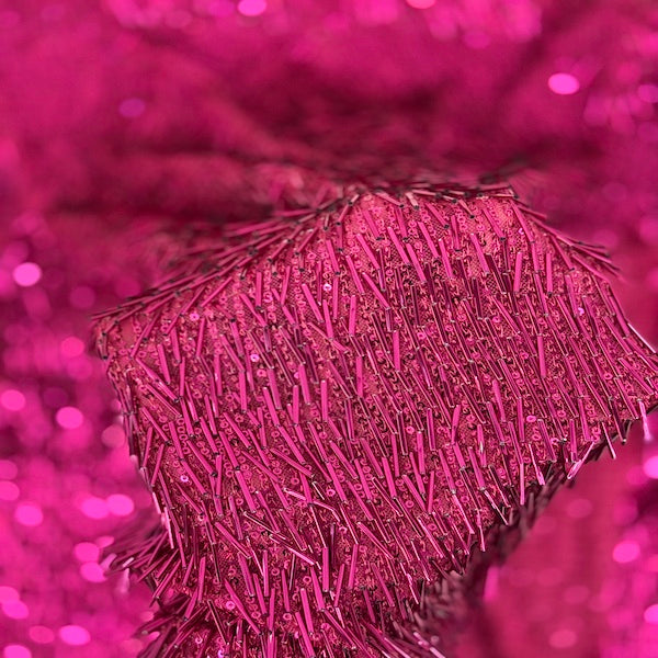 French Fringe Stretch Sequins Fabric - Prismatic Fiber Arts
