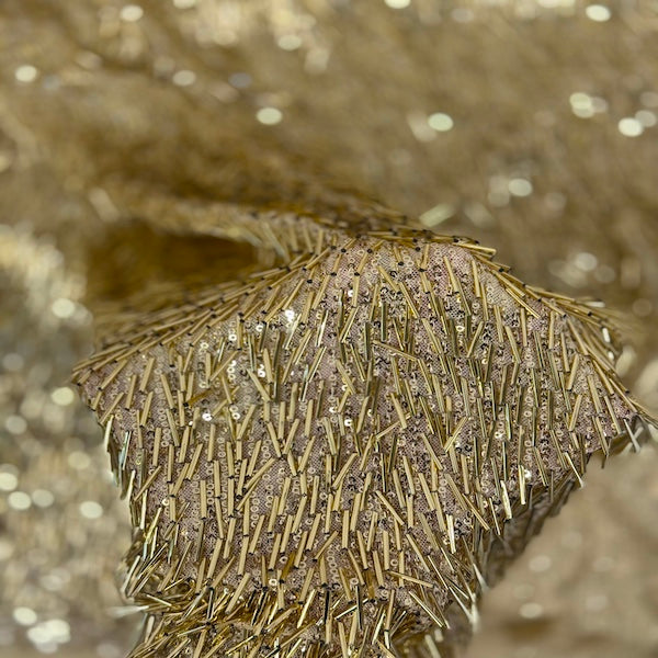 French Fringe Stretch Sequins Fabric - Prismatic Fiber Arts