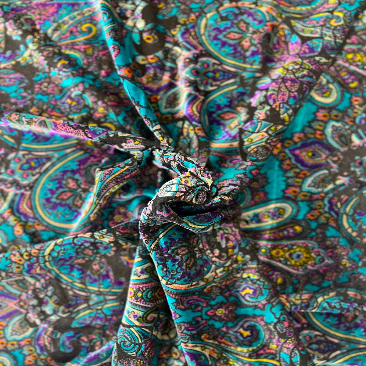 Sur Multicolor Burnout Stretch Velvet Fabric - Prismatic Fiber Arts