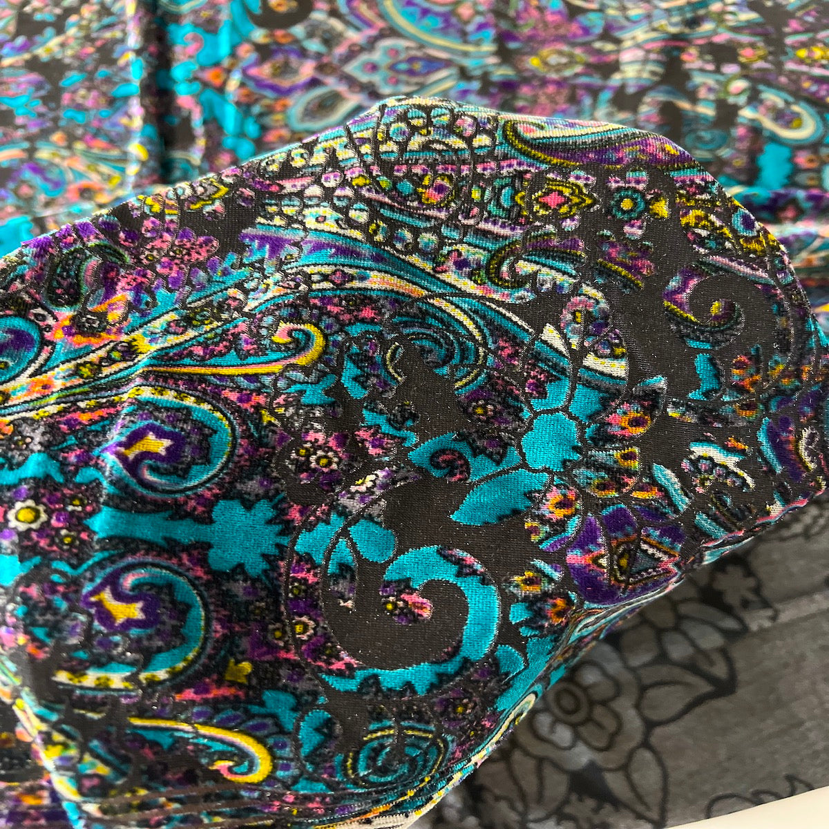 Sur Multicolor Burnout Stretch Velvet Fabric - Prismatic Fiber Arts