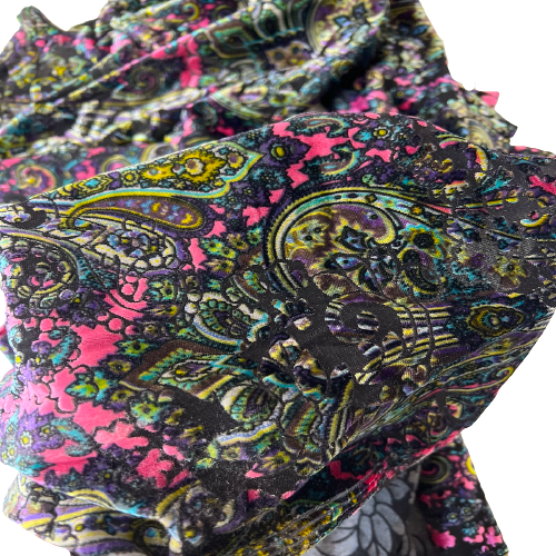 Sur Multicolor Burnout Stretch Velvet Fabric - Prismatic Fiber Arts