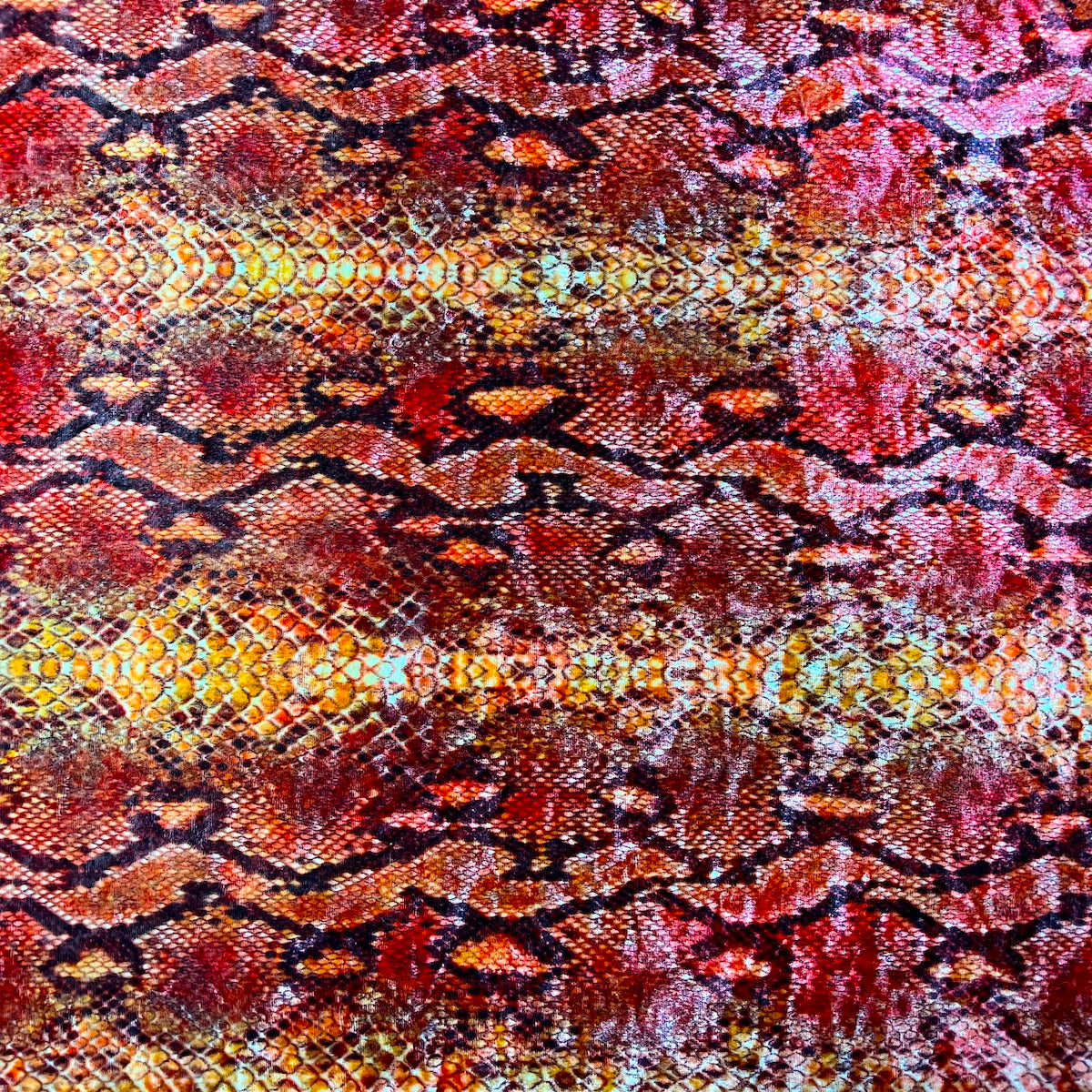 Snakeskin Printed Stretch Velvet Spandex Fabric - Prismatic Fiber Arts