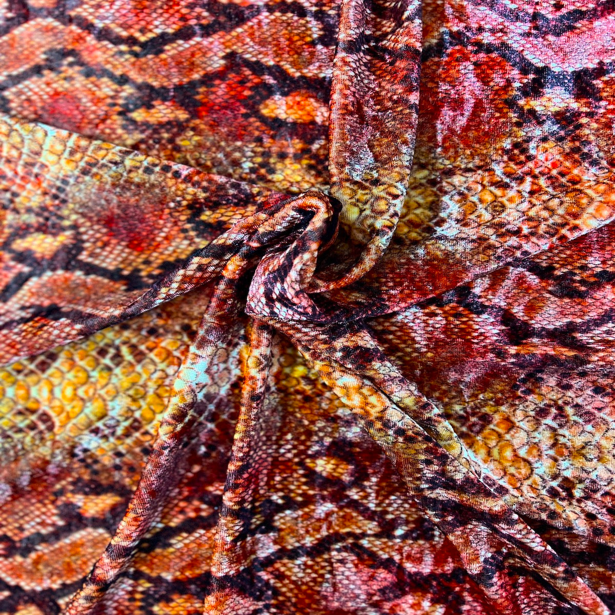 Snakeskin Printed Stretch Velvet Spandex Fabric - Prismatic Fiber Arts
