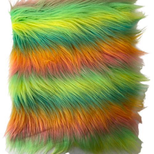 Striped Long Pile Faux Fur Fabric - Prismatic Fiber Arts