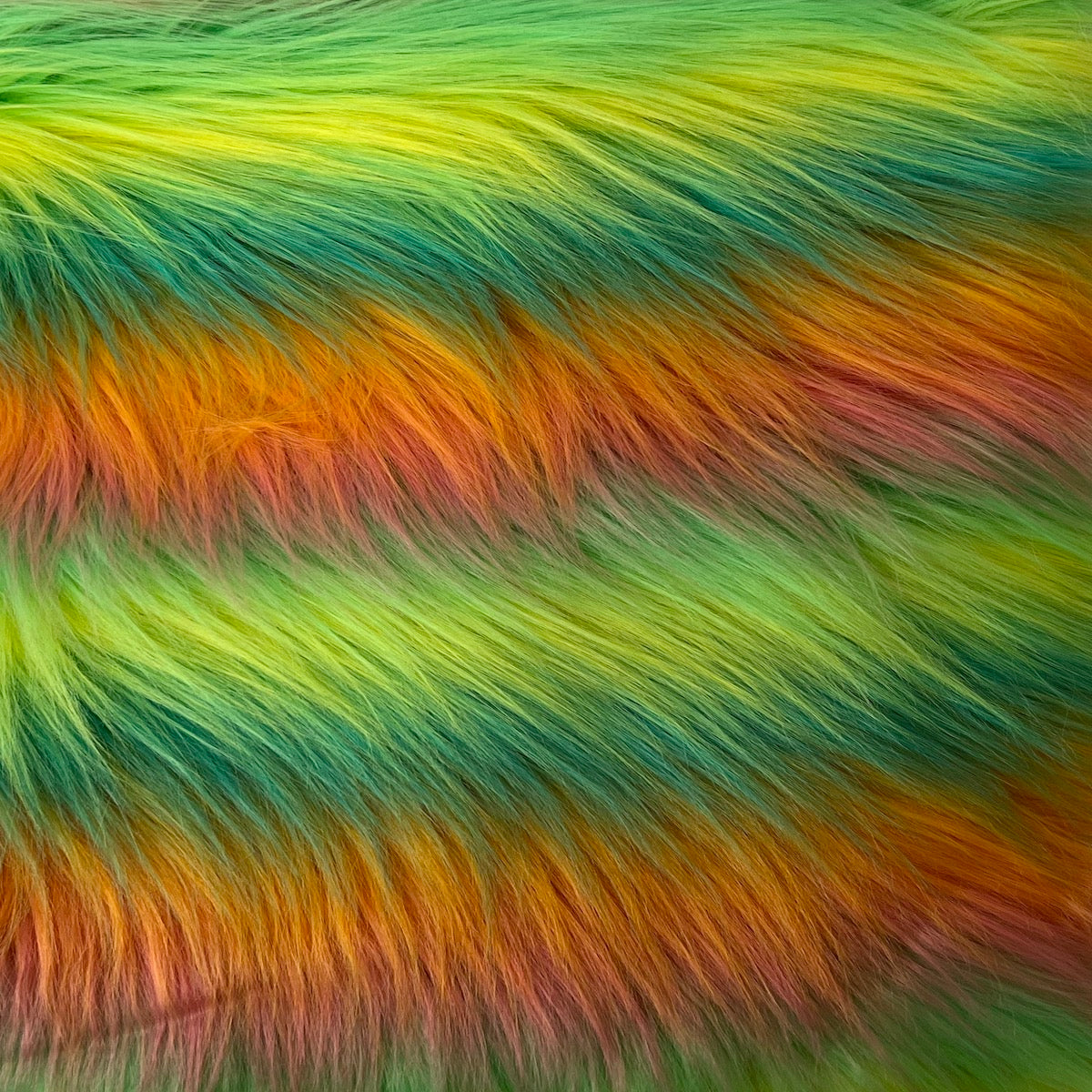 Striped Long Pile Faux Fur Fabric - Prismatic Fiber Arts