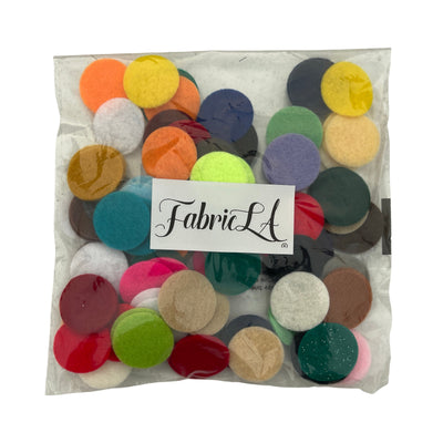 FabricLA Craft Felt Circles Mixed Colors | Bulk Assortment | 1-Inch Diameter | Perfect for DIY Projects & Decorations - Prismatic Fiber Arts