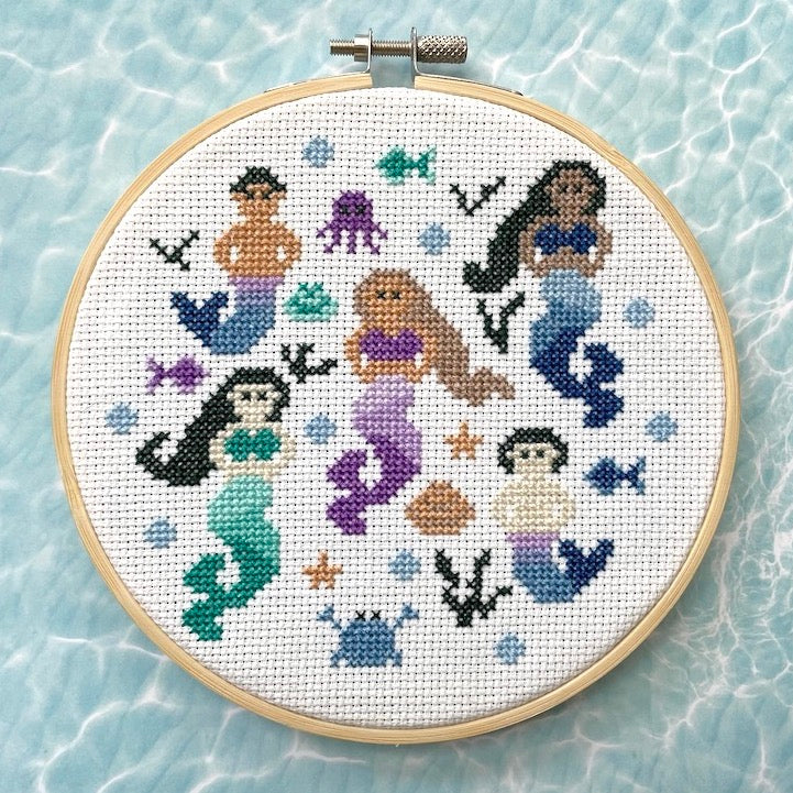 Mermaid Counted Cross Stitch Kit - Prismatic Fiber Arts