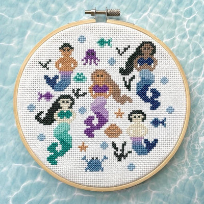 Mermaid Counted Cross Stitch Kit - Prismatic Fiber Arts