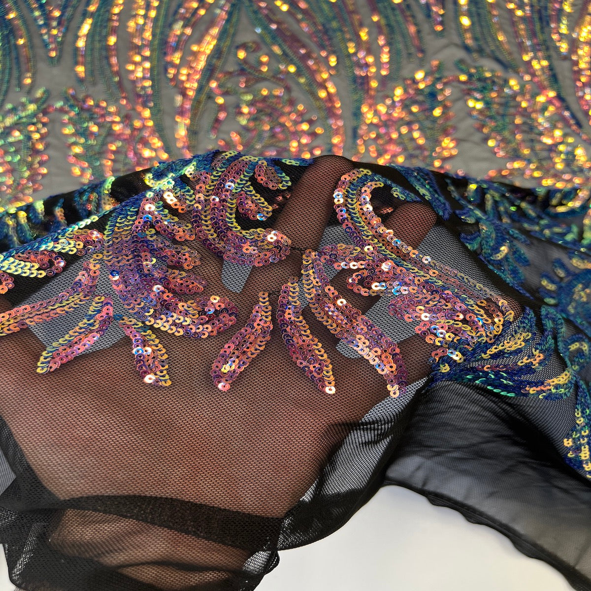Nebill Stretch Sequins Lace Fabric - Prismatic Fiber Arts