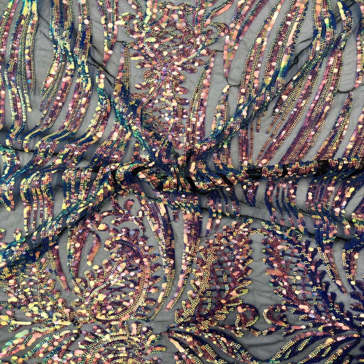 Nebill Stretch Sequins Lace Fabric - Prismatic Fiber Arts