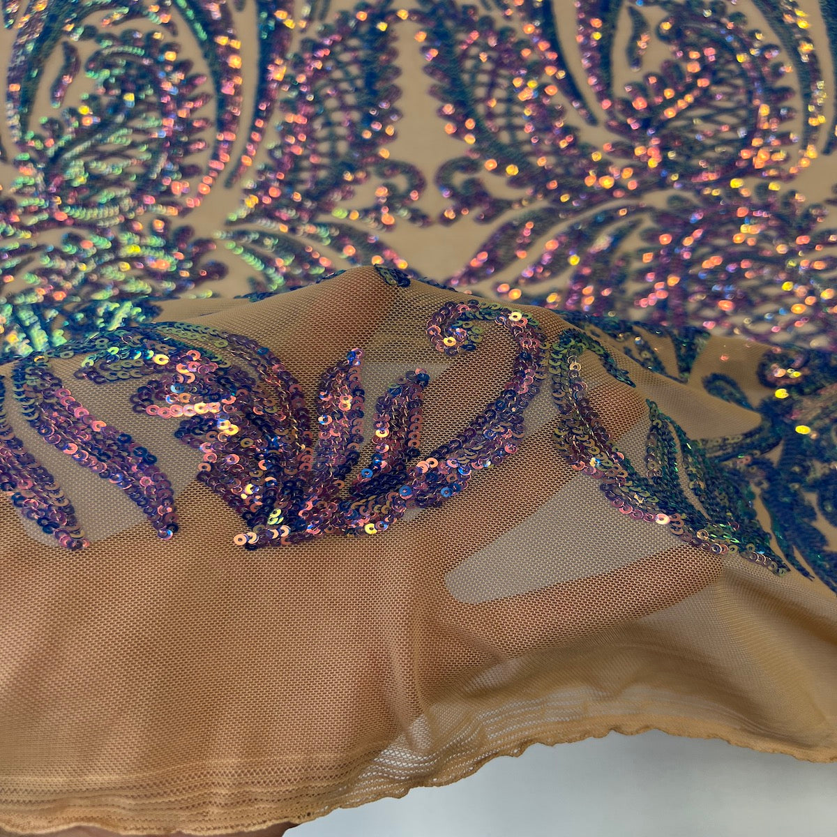 Nebill Stretch Sequins Lace Fabric - Prismatic Fiber Arts