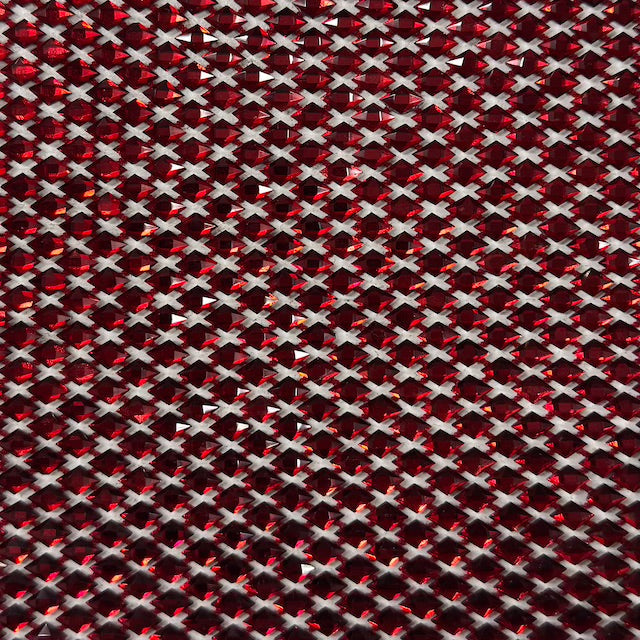 Serene Iridescent Rhinestone Fishnet Lace Fabric - Prismatic Fiber Arts
