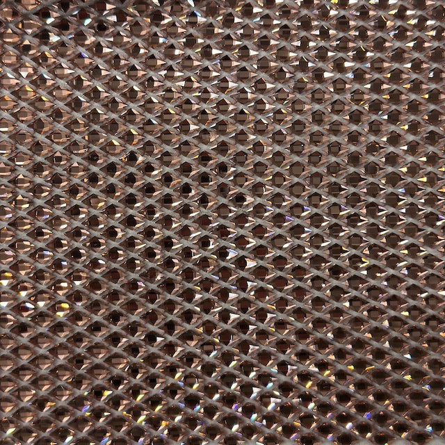 Serene Iridescent Rhinestone Fishnet Lace Fabric - Prismatic Fiber Arts