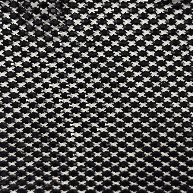 Serene Iridescent Rhinestone Fishnet Lace Fabric - Prismatic Fiber Arts