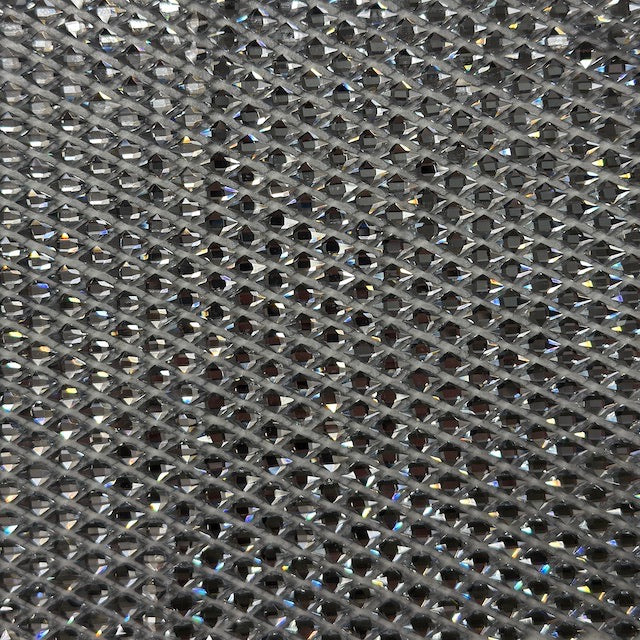 Serene Iridescent Rhinestone Fishnet Lace Fabric - Prismatic Fiber Arts
