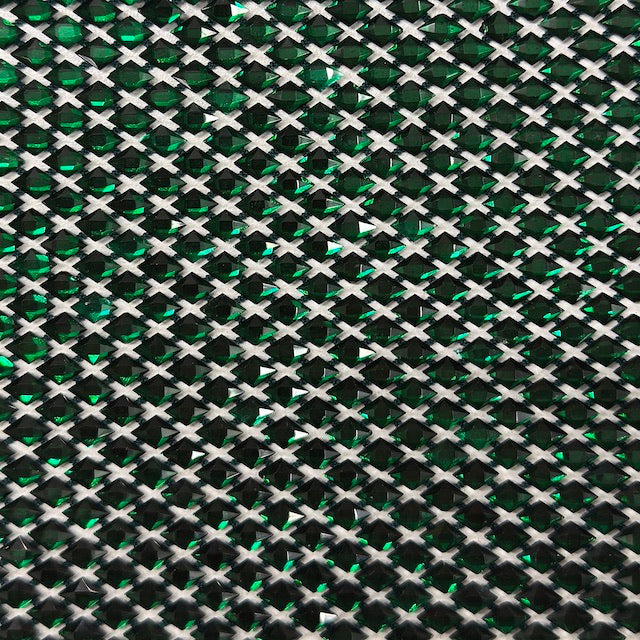 Serene Iridescent Rhinestone Fishnet Lace Fabric - Prismatic Fiber Arts