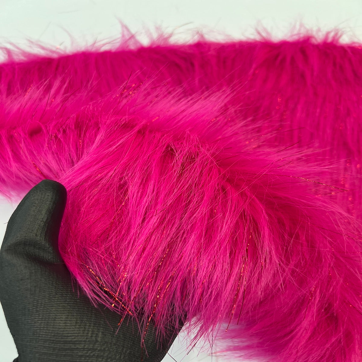 Tinsel Sparkle Glitter Long Pile Shaggy Faux Fur Fabric - Prismatic Fiber Arts
