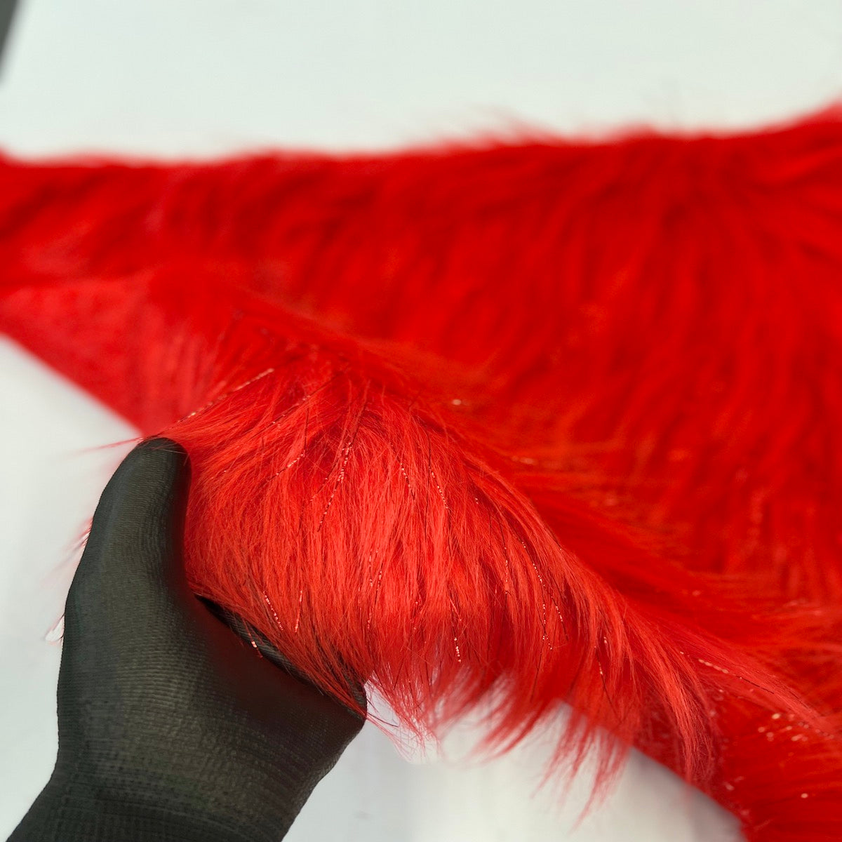 Tinsel Sparkle Glitter Long Pile Shaggy Faux Fur Fabric - Prismatic Fiber Arts
