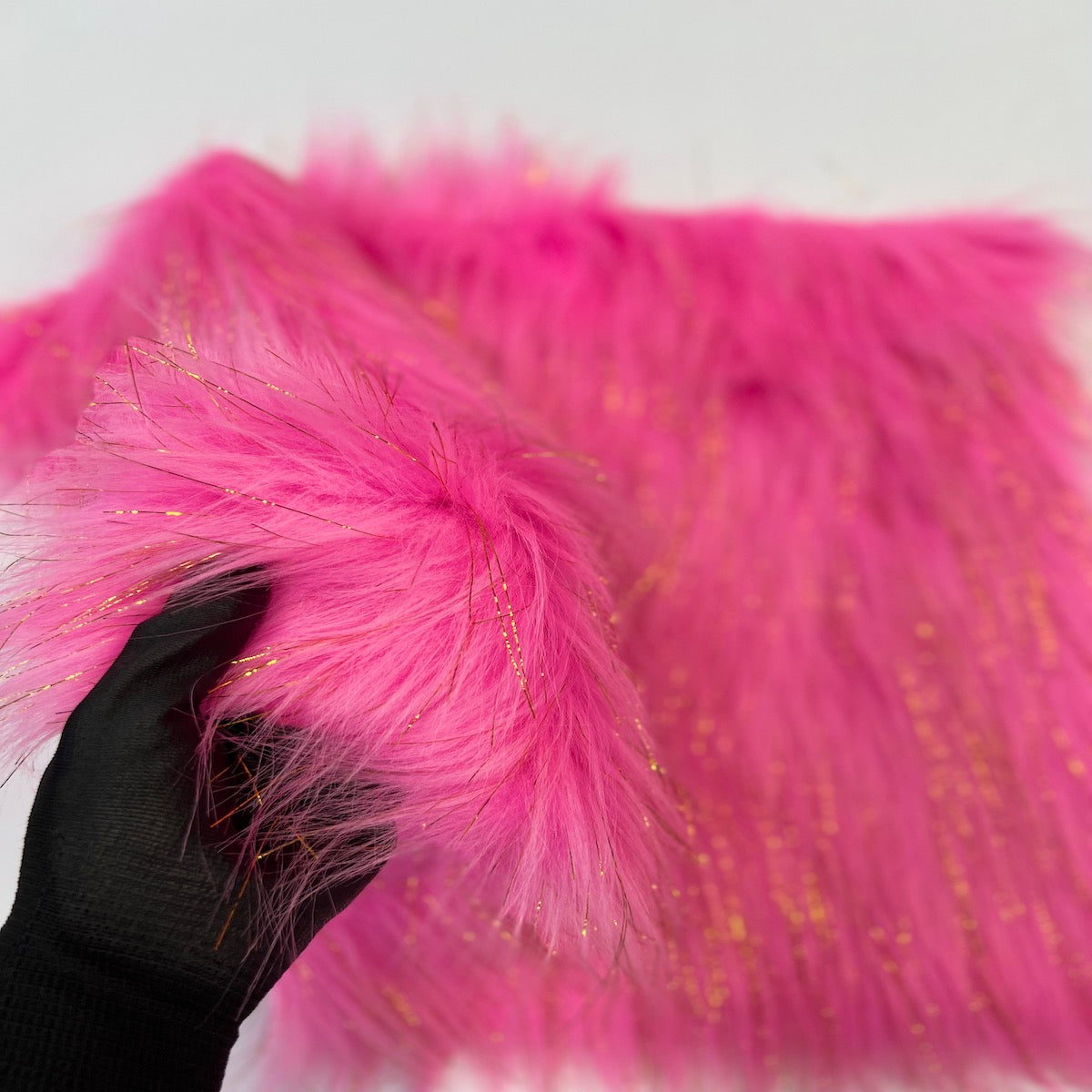 Tinsel Sparkle Glitter Long Pile Shaggy Faux Fur Fabric - Prismatic Fiber Arts