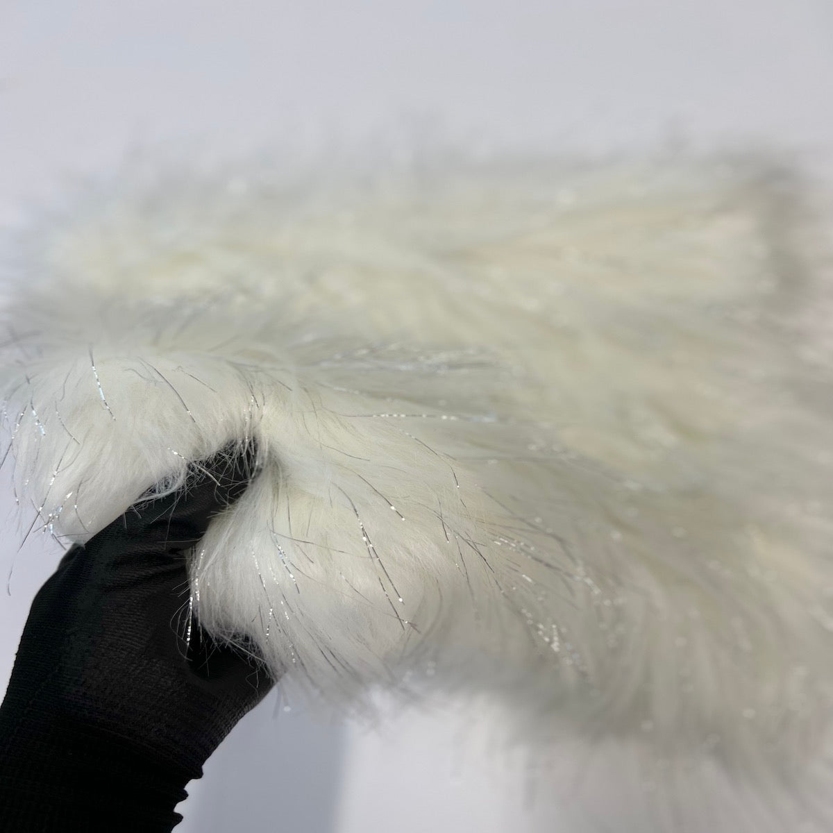 Tinsel Sparkle Glitter Long Pile Shaggy Faux Fur Fabric - Prismatic Fiber Arts
