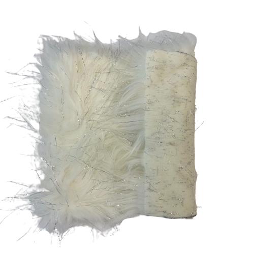 Tinsel Sparkle Glitter Long Pile Shaggy Faux Fur Fabric - Prismatic Fiber Arts
