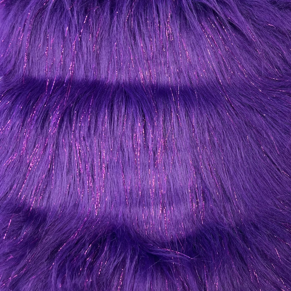 Tinsel Sparkle Glitter Long Pile Shaggy Faux Fur Fabric - Prismatic Fiber Arts