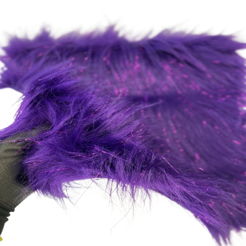 Tinsel Sparkle Glitter Long Pile Shaggy Faux Fur Fabric - Prismatic Fiber Arts