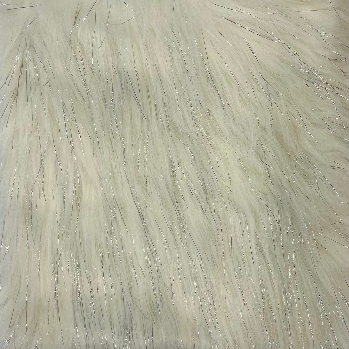 Tinsel Sparkle Glitter Long Pile Shaggy Faux Fur Fabric - Prismatic Fiber Arts