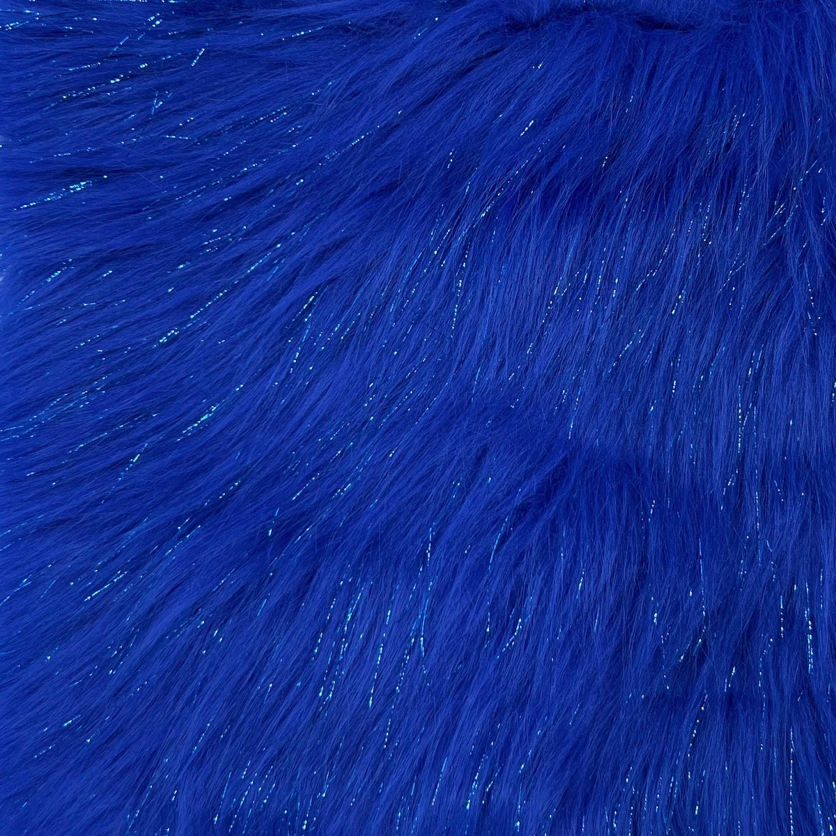 Tinsel Sparkle Glitter Long Pile Shaggy Faux Fur Fabric - Prismatic Fiber Arts