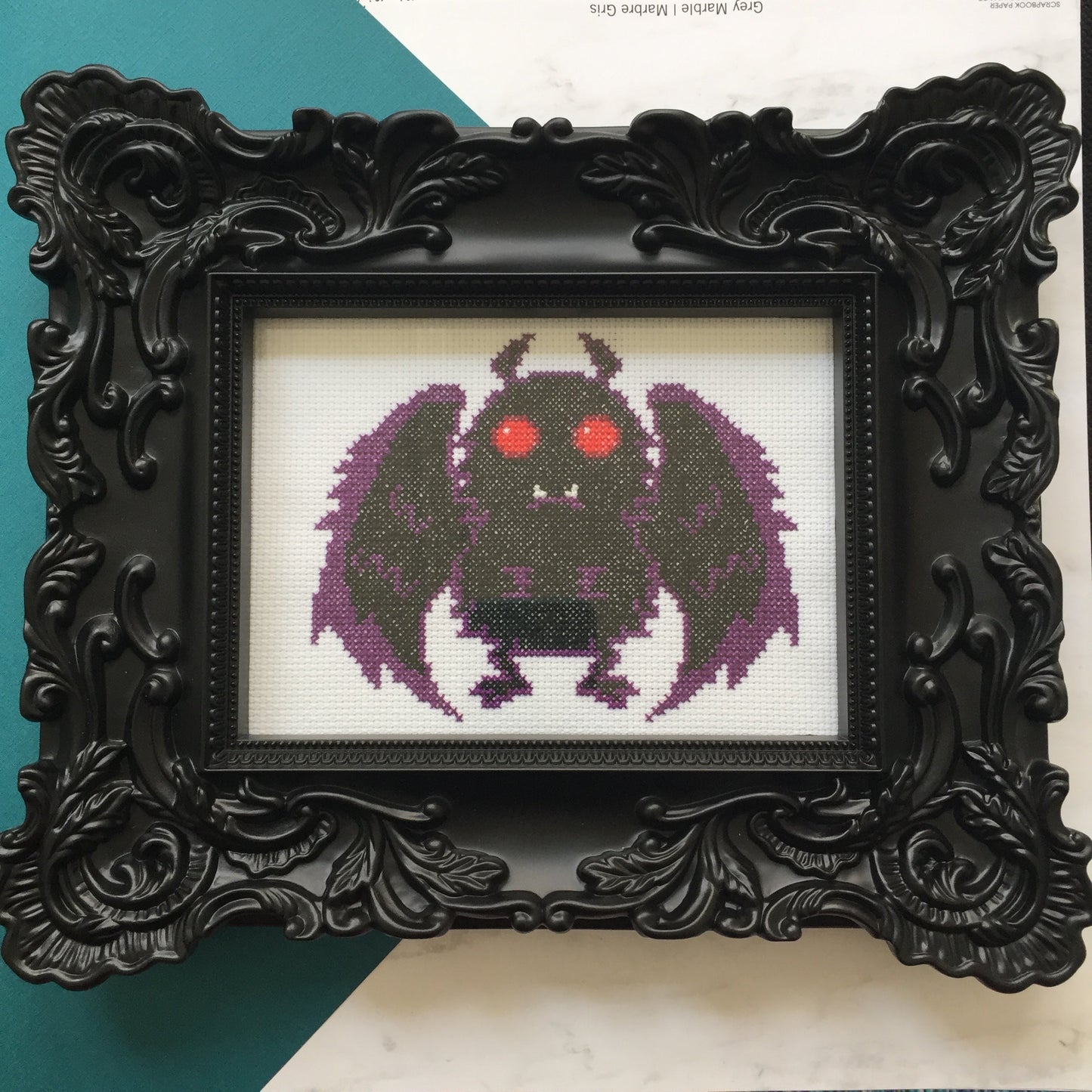 Mothman Counted Cross Stitch DIY KIT Intermediate - Prismatic Fiber Arts