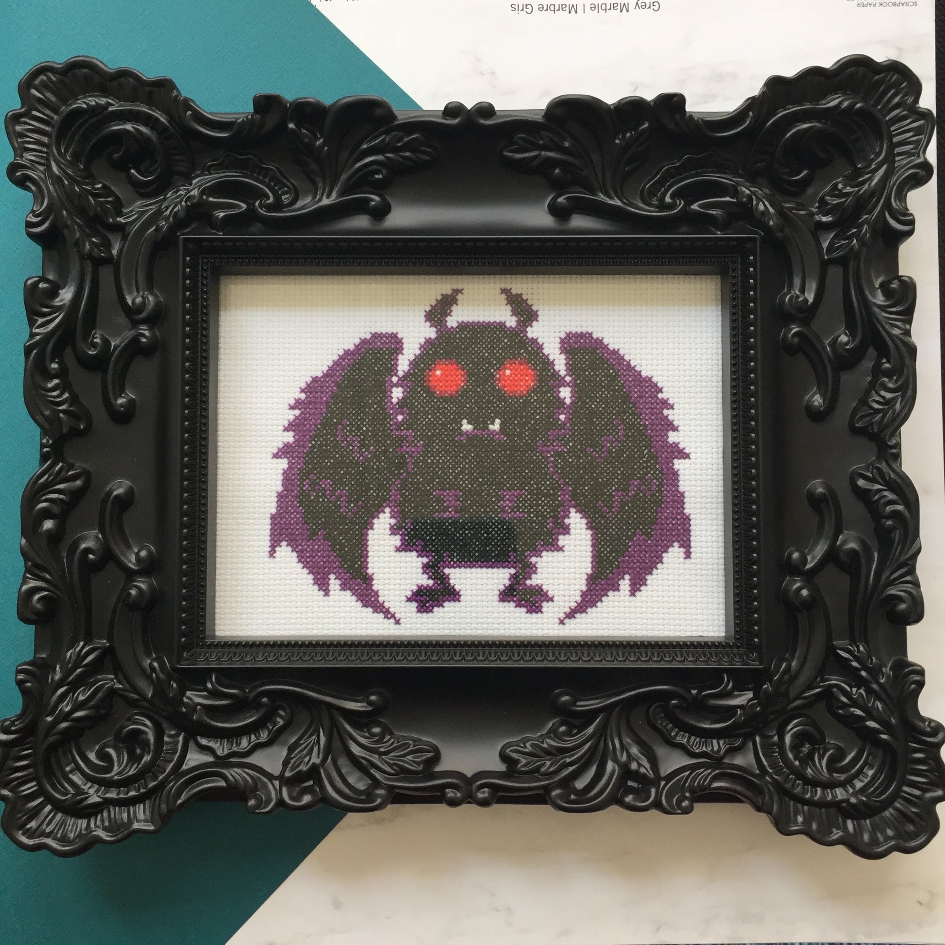Mothman Counted Cross Stitch DIY KIT Intermediate - Prismatic Fiber Arts