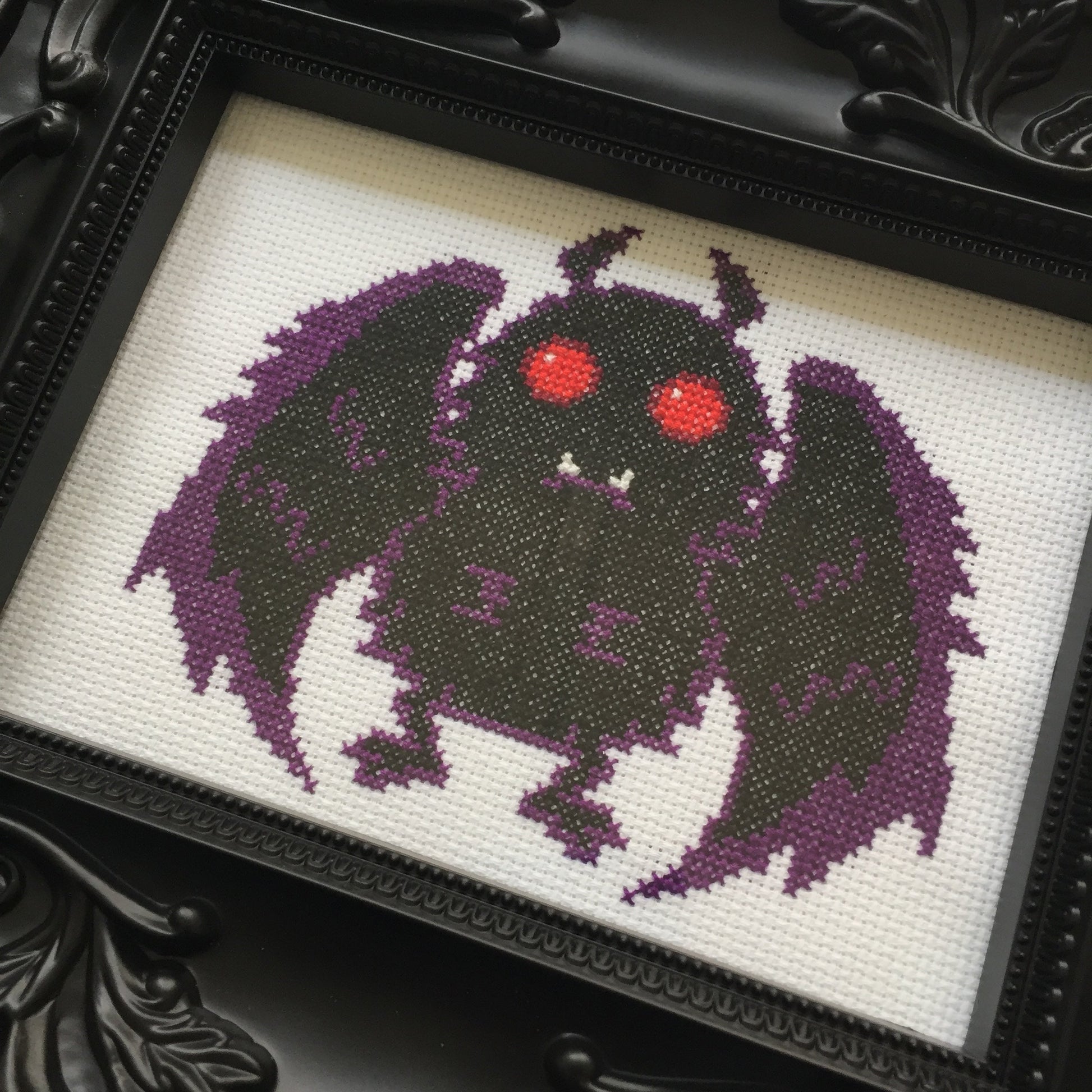 Mothman Counted Cross Stitch DIY KIT Intermediate - Prismatic Fiber Arts
