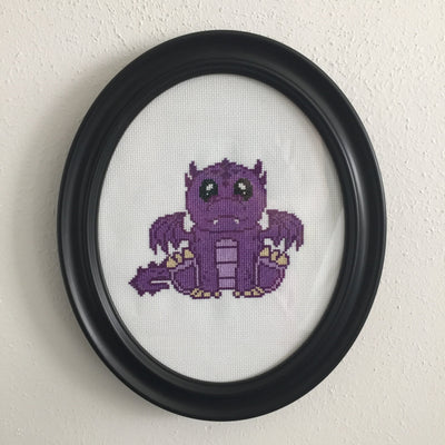 Purple Dragon Counted Cross Stitch DIY KIT Intermediate - Prismatic Fiber Arts